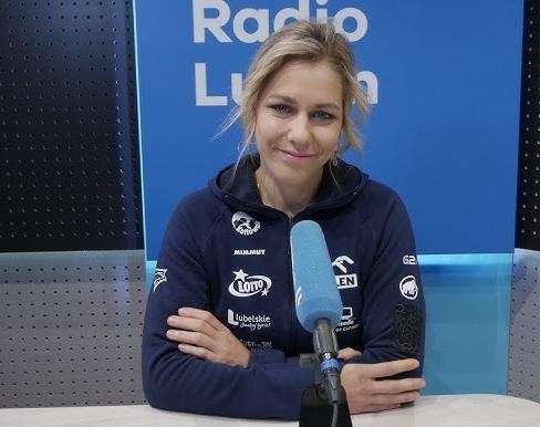 Aleksandra Mirosław w akcji podczas zawodów wspinaczkowych na czas